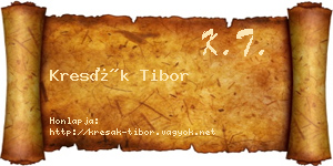 Kresák Tibor névjegykártya